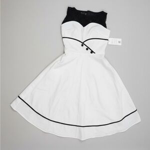 Chic Lace Top Dress with Black Accents Cottage Fairy Vintage